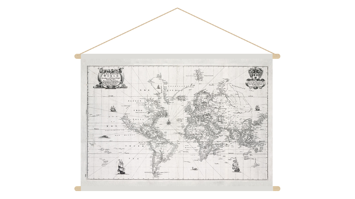 Kakemono mapa del mundo 90 × 60 cm MONDE